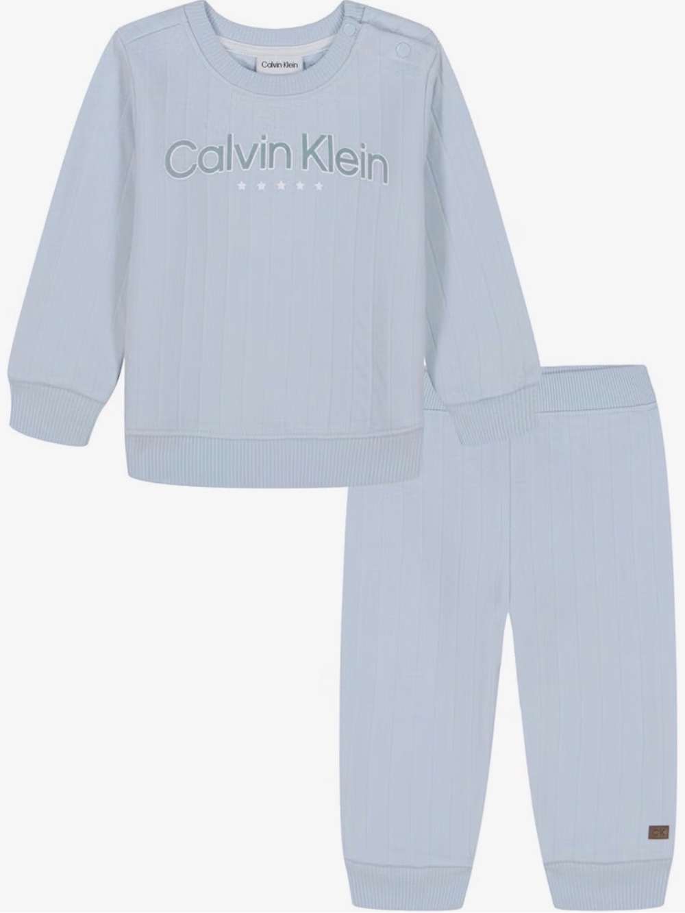 Calvin Klein Light Blue Ribbed Two-Piece Set
